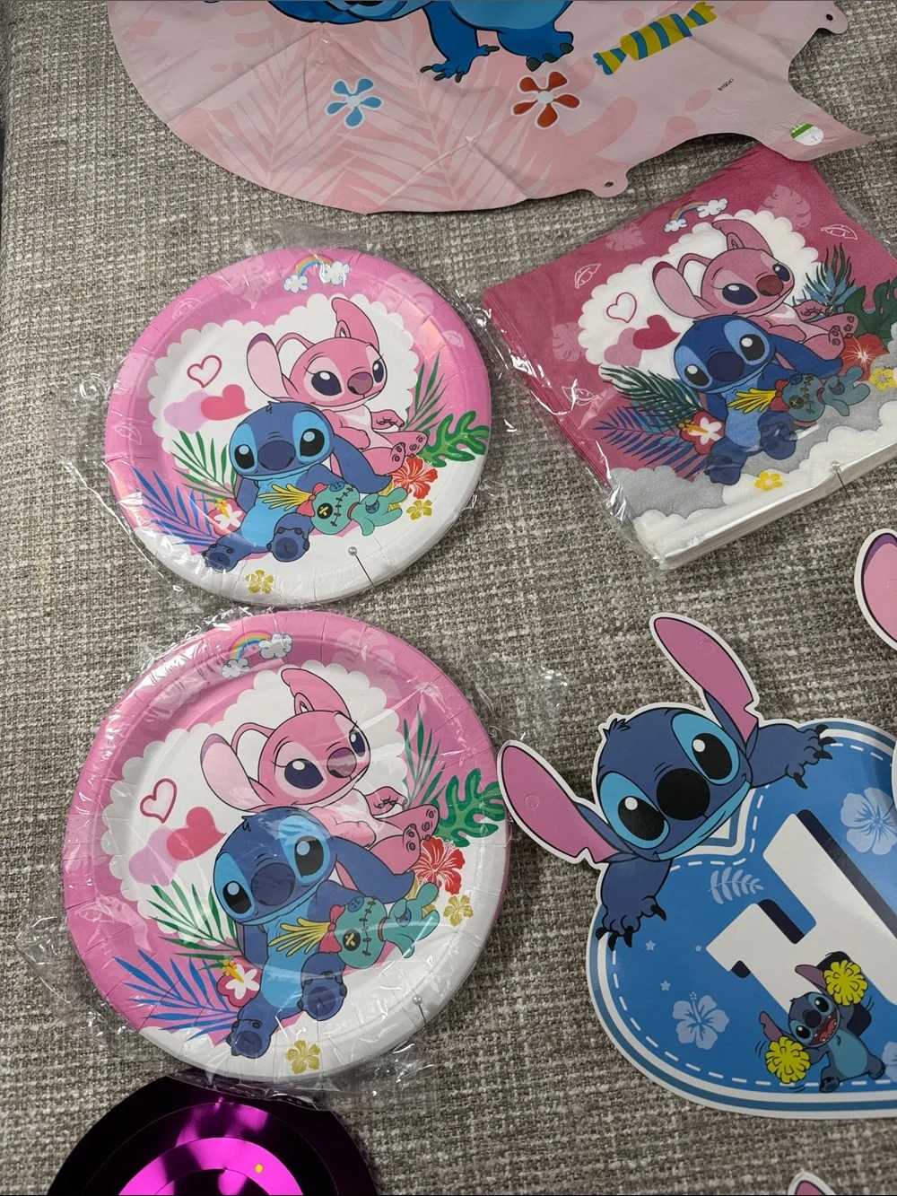 Disney Lilo & Stitch Pink and Blue Party Banner and Decorations